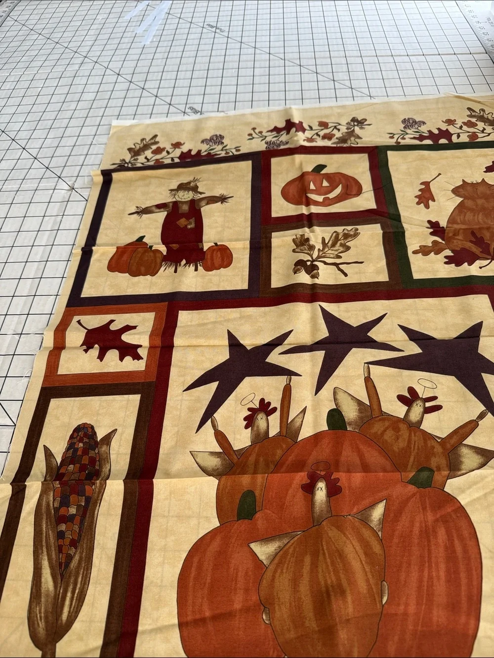 Moda Gobble Gobble Quilt Panel Lot Sandy Gervais Thanksgiving Turkey Fall